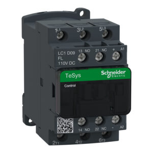 Schneider TeSys Control Deca Contactor - 3P CONT 9A AC3 4KW 1NO 1NC 110VDC LC-LC1D09FL_Image_1500